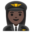 Google (Android 12L)  👩🏿‍✈️  Woman Pilot: Dark Skin Tone Emoji