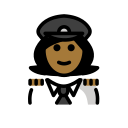 OpenMoji 13.1  👩🏾‍✈️  Woman Pilot: Medium-dark Skin Tone Emoji