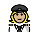 OpenMoji 13.1  👩🏼‍✈️  Woman Pilot: Medium-light Skin Tone Emoji