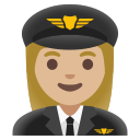Google (Android 12L)  👩🏼‍✈️  Woman Pilot: Medium-light Skin Tone Emoji