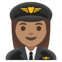 Google (Android 12L)  👩🏽‍✈️  Woman Pilot: Medium Skin Tone Emoji
