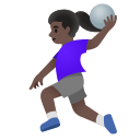 Google (Android 12L)  🤾🏿‍♀️  Woman Playing Handball: Dark Skin Tone Emoji