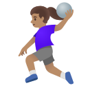 Google (Android 12L)  🤾🏽‍♀️  Woman Playing Handball: Medium Skin Tone Emoji