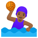 Google (Android 12L)  🤽🏾‍♀️  Woman Playing Water Polo: Medium-dark Skin Tone Emoji