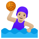 Google (Android 12L)  🤽🏼‍♀️  Woman Playing Water Polo: Medium-light Skin Tone Emoji
