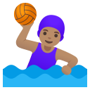 Google (Android 12L)  🤽🏽‍♀️  Woman Playing Water Polo: Medium Skin Tone Emoji