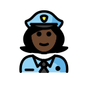 OpenMoji 13.1  👮🏿‍♀️  Woman Police Officer: Dark Skin Tone Emoji