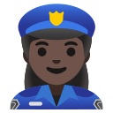 Google (Android 12L)  👮🏿‍♀️  Woman Police Officer: Dark Skin Tone Emoji