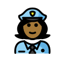 OpenMoji 13.1  👮🏾‍♀️  Woman Police Officer: Medium-dark Skin Tone Emoji