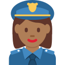 Twitter (Twemoji 14.0)  👮🏾‍♀️  Woman Police Officer: Medium-dark Skin Tone Emoji
