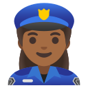 Google (Android 12L)  👮🏾‍♀️  Woman Police Officer: Medium-dark Skin Tone Emoji