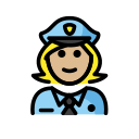 OpenMoji 13.1  👮🏼‍♀️  Woman Police Officer: Medium-light Skin Tone Emoji