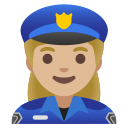 Google (Android 12L)  👮🏼‍♀️  Woman Police Officer: Medium-light Skin Tone Emoji