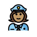 OpenMoji 13.1  👮🏽‍♀️  Woman Police Officer: Medium Skin Tone Emoji