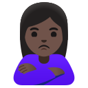 Google (Android 12L)  🙎🏿‍♀️  Woman Pouting: Dark Skin Tone Emoji