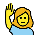 OpenMoji 13.1  🙋‍♀️  Woman Raising Hand Emoji