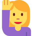 Twitter (Twemoji 14.0)  🙋‍♀️  Woman Raising Hand Emoji