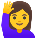 Google (Android 12L)  🙋‍♀️  Woman Raising Hand Emoji