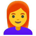 Google (Android 12L)  👩‍🦰  Woman: Red Hair Emoji