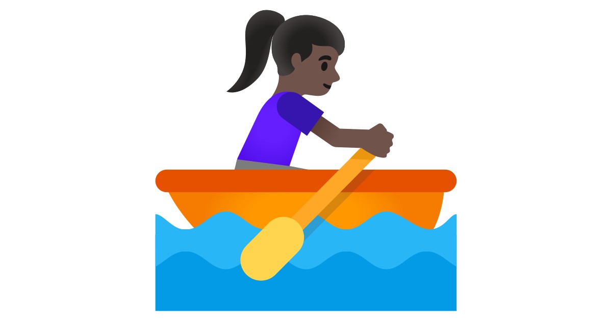 🚣🏿‍♀️  Woman Rowing Boat: Dark Skin Tone