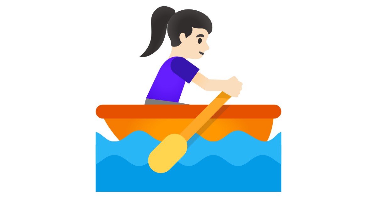 🚣🏻‍♀️  Woman Rowing Boat: Light Skin Tone