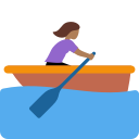 Twitter (Twemoji 14.0)  🚣🏾‍♀️  Woman Rowing Boat: Medium-dark Skin Tone Emoji
