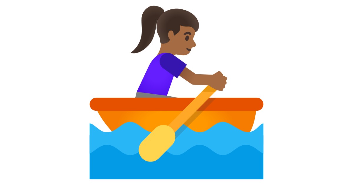 🚣🏾‍♀️  Woman Rowing Boat: Medium-dark Skin Tone