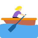 Twitter (Twemoji 14.0)  🚣🏼‍♀️  Woman Rowing Boat: Medium-light Skin Tone Emoji