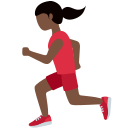 Twitter (Twemoji 14.0)  🏃🏿‍♀️  Woman Running: Dark Skin Tone Emoji