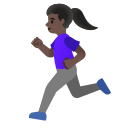 Google (Android 12L)  🏃🏿‍♀️  Woman Running: Dark Skin Tone Emoji
