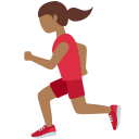 Twitter (Twemoji 14.0)  🏃🏾‍♀️  Woman Running: Medium-dark Skin Tone Emoji
