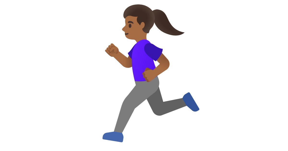 🏃🏾‍♀️  Woman Running: Medium-dark Skin Tone