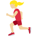 Twitter (Twemoji 14.0)  🏃🏼‍♀️  Woman Running: Medium-light Skin Tone Emoji