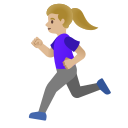 Google (Android 12L)  🏃🏼‍♀️  Woman Running: Medium-light Skin Tone Emoji