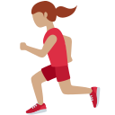 Twitter (Twemoji 14.0)  🏃🏽‍♀️  Woman Running: Medium Skin Tone Emoji
