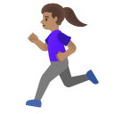 Google (Android 12L)  🏃🏽‍♀️  Woman Running: Medium Skin Tone Emoji