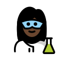 OpenMoji 13.1  👩🏿‍🔬  Woman Scientist: Dark Skin Tone Emoji