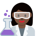 Twitter (Twemoji 14.0)  👩🏿‍🔬  Woman Scientist: Dark Skin Tone Emoji