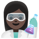 Google (Android 12L)  👩🏿‍🔬  Woman Scientist: Dark Skin Tone Emoji