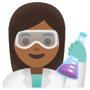 Google (Android 12L)  👩🏾‍🔬  Woman Scientist: Medium-dark Skin Tone Emoji