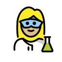 OpenMoji 13.1  👩🏼‍🔬  Woman Scientist: Medium-light Skin Tone Emoji