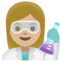 Google (Android 12L)  👩🏼‍🔬  Woman Scientist: Medium-light Skin Tone Emoji