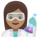 Google (Android 12L)  👩🏽‍🔬  Woman Scientist: Medium Skin Tone Emoji