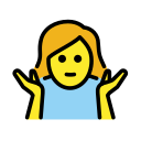 OpenMoji 13.1  🤷‍♀️  Woman Shrugging Emoji
