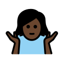 OpenMoji 13.1  🤷🏿‍♀️  Woman Shrugging: Dark Skin Tone Emoji