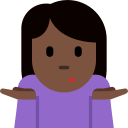 Twitter (Twemoji 14.0)  🤷🏿‍♀️  Woman Shrugging: Dark Skin Tone Emoji