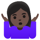 Google (Android 12L)  🤷🏿‍♀️  Woman Shrugging: Dark Skin Tone Emoji
