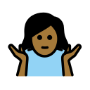 OpenMoji 13.1  🤷🏾‍♀️  Woman Shrugging: Medium-dark Skin Tone Emoji