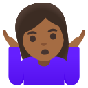 Google (Android 12L)  🤷🏾‍♀️  Woman Shrugging: Medium-dark Skin Tone Emoji