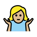 OpenMoji 13.1  🤷🏼‍♀️  Woman Shrugging: Medium-light Skin Tone Emoji